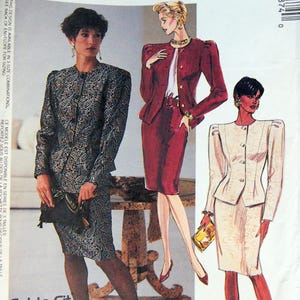 Misses&#39; gefütterte Jacke, Top und Rock Größe 12, 14, 16 McCall&#39;s 4587 Vintage Uncut Schnittmuster 1989
