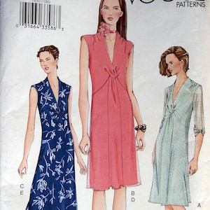 Misses&#39; Dress & Slip Size 8, 10, 12 Vogue Patterns 7450 Vintage Uncut Sewing Pattern 2001