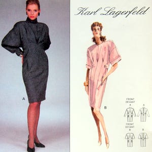 Misses&#39; Dress - Karl Lagerfeld (READ DESCRIPTION) Size 10 Vogue Paris Original 2132 Vintage Uncut Sewing Pattern 1988