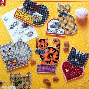 Cat Chat Magnets von Maryanne Moreck Plastic Canvas Pattern Leaflet 2013