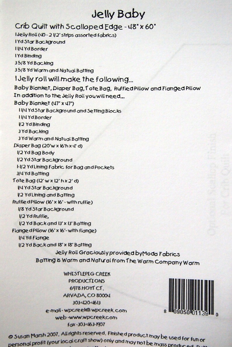 Jelly Baby - Jelly Roll Projects #1139 by Susan Marsh and Whistlepig ...