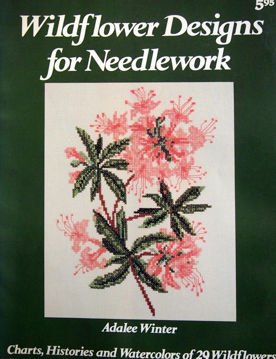 Wildflower Designs for Needlework by Adalee Winter Vintage Paperback