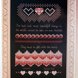 Heartfelt Sampler von Barbara Kulik Und Kulik Kreations Vintage Counted Cross Stitch Pattern Leaflet 1997
