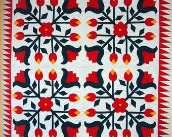 Classic Four-Block Applique Quilts - A Back-To-Basics Approach By Gwen Marston Vintage Paperback Applique Quilt Pattern Book 2005