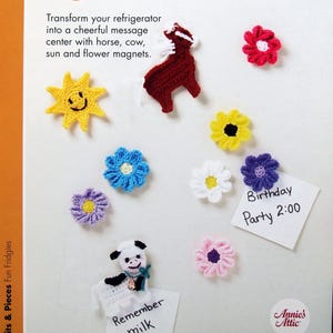 Fun Fridgies von Annie's Scrap Crochet Club Vintage Crochet Pattern Leaflet 2004