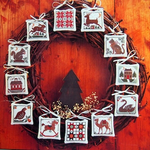 Ein Prairie Christmas-Buch Nr. 10 von The Prairie Schooler OOP Vintage-Kreuzstichmuster Leaflet 1985