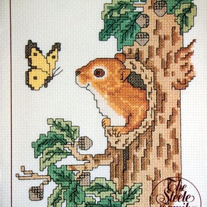 Forest Friends Bei der Steele Familie Vintage Kreuzstichmuster Faltblatt 1982