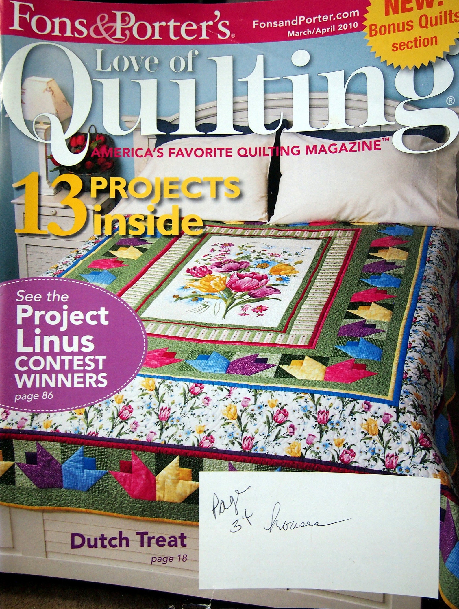 Love of Quilting by Fons & Porter Quilting Pattern Magazine March/april ...