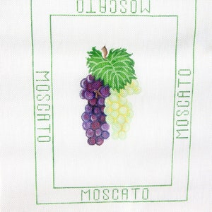 Moscato Grapes By Napier Number 750 Hand Painted Needlepoint Canvas Undated