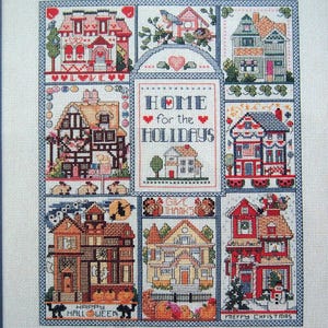 Zählen Sie die Möglichkeiten, zu Hause zu sagen, Kreuzstich von Linda Gillum Vintage gezähltes Kreuzstichmuster Leaflet 1993