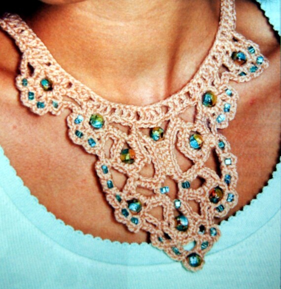 Beautiful Beaded Necklaces 13 Patterns by Mary Layfield and Annie s Attic Crochet Jewelry Pattern Booklet 2005 Etsy