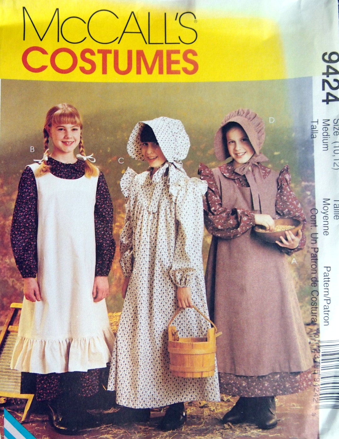 Girls' Pioneer Costumes Size 10 12 Mccall's Costumes Etsy