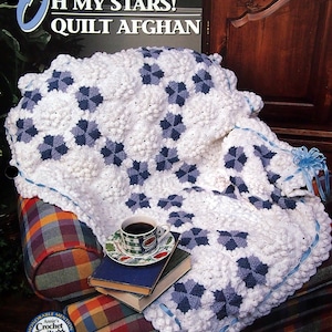 Oh meine Sterne! Quilt Afghan Von Donna Collin Worth And Annie's Crochet Quilt Afghan Club Vintage Crochet Pattern Leaflet 1995
