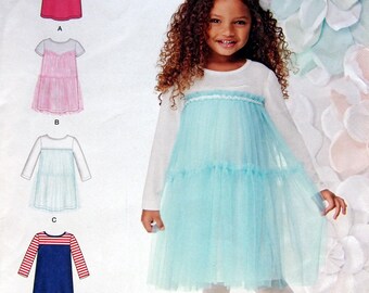 Child's Knit Dresses Size 3, 4, 5, 6, 7, 8 Simplicity 1209 Uncut Sewing Pattern 2018