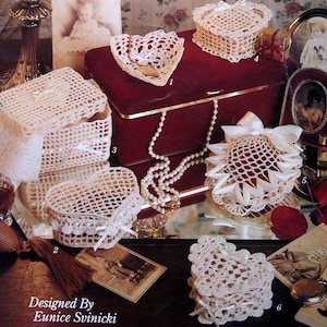 Sweetheart Boxes To Crochet von Eunice Svinicki Vintage Häkelanleitung 1990