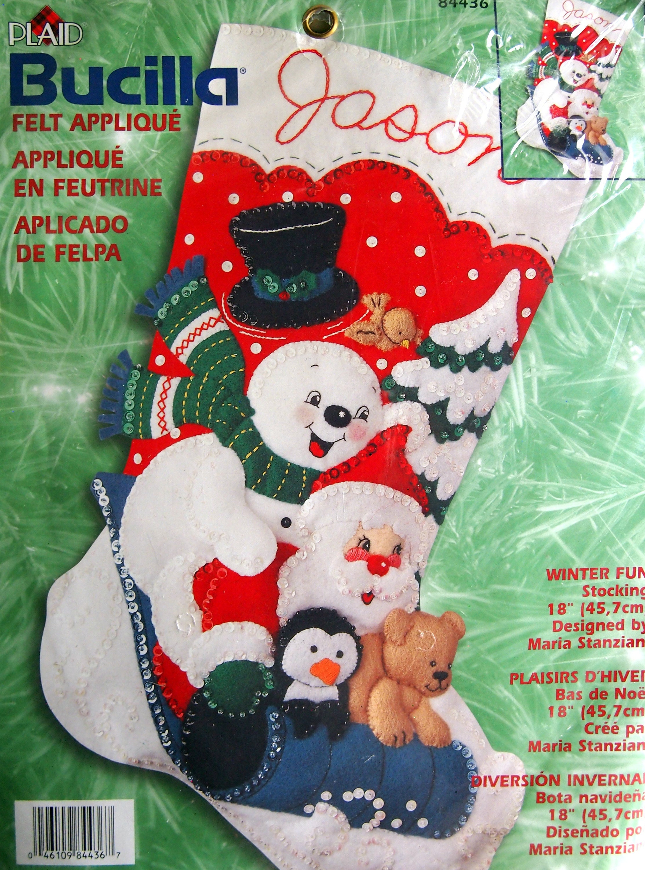 Bucilla: Christmas Tree Surprise w/String Lights, felt applique Christmas stocking  kit, 150 Anniversary Kit
