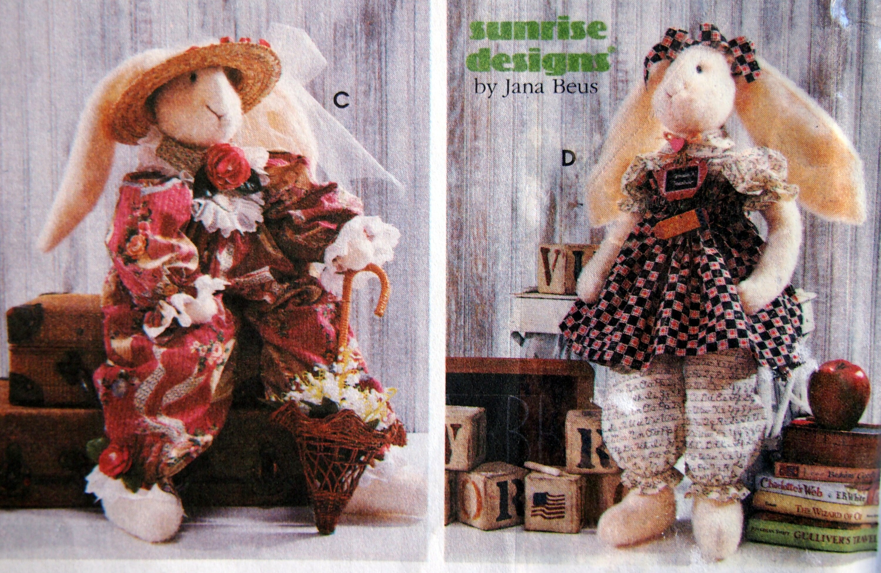 24-inch Rabbits and Clothes Simplicity Crafts 7459 Vintage