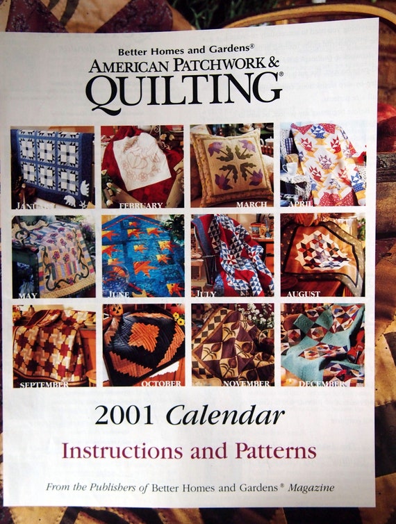 American Patchwork & Quilting 2001 Calendar Booklet by Better Homes and  Gardens Vintage Quilt Pattern Booklet 2001 - Etsy