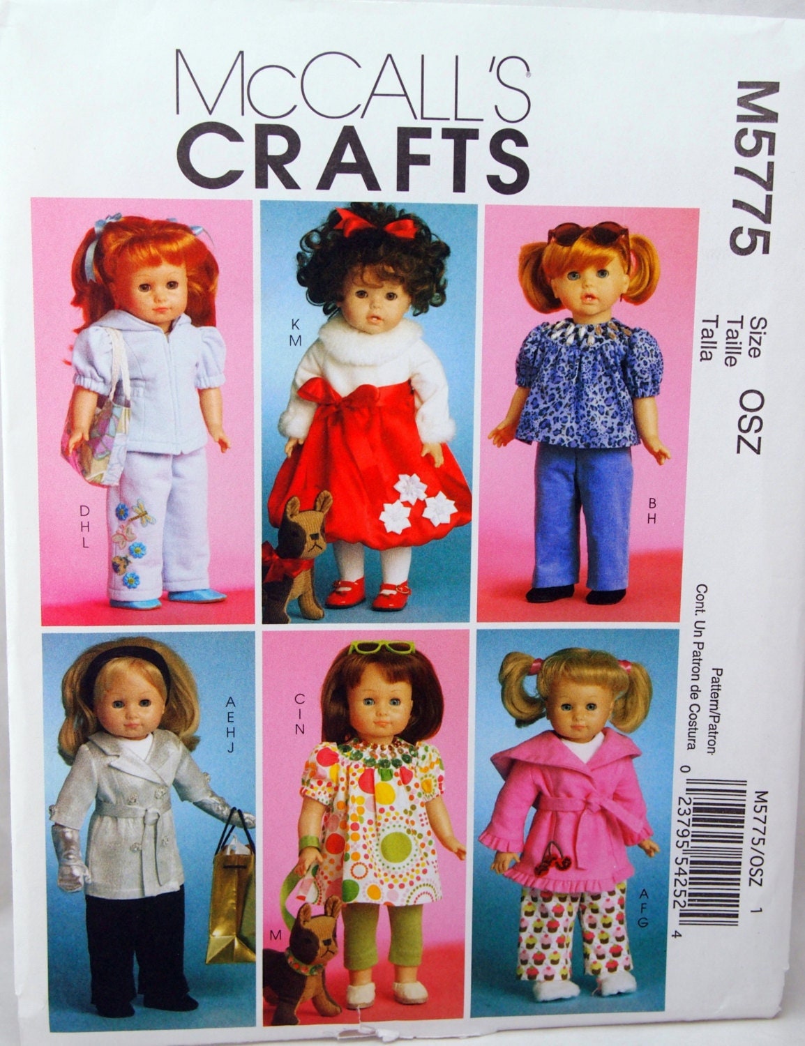McCall's Patterns M5775 Doll Clothes for 18-Inch Doll and Toy Dog, One Size  Only