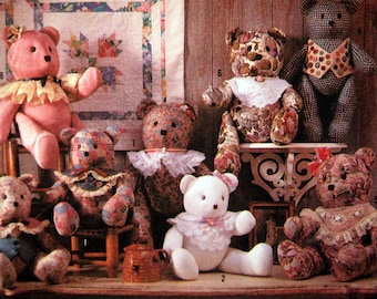 Stuffed Decorative Bear In Two Sizes Simplicity Crafts 9894 Vintage Uncut Sewing Pattern 1990