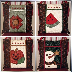 Saisonale Kissenbezüge von Lynette Jensen und Thimbleberries Vintage Quilt Pattern Leaflet 2003