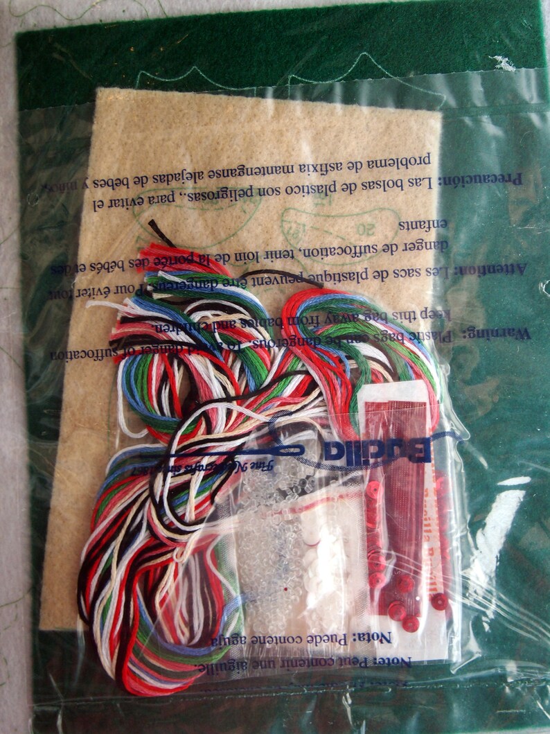 Santa Face Gallery Of Stitches 15 Inch Stocking By Bucilla Vintage Unopened Felt Applique Christmas Stocking Kit 1995