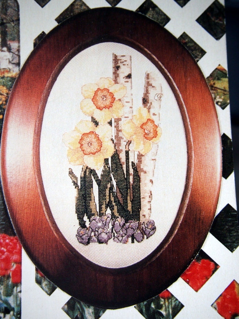 A Spring Garden Book Ten By Puckerbrush Plants Vintage Cross Stitch Pattern Leaflet 1985