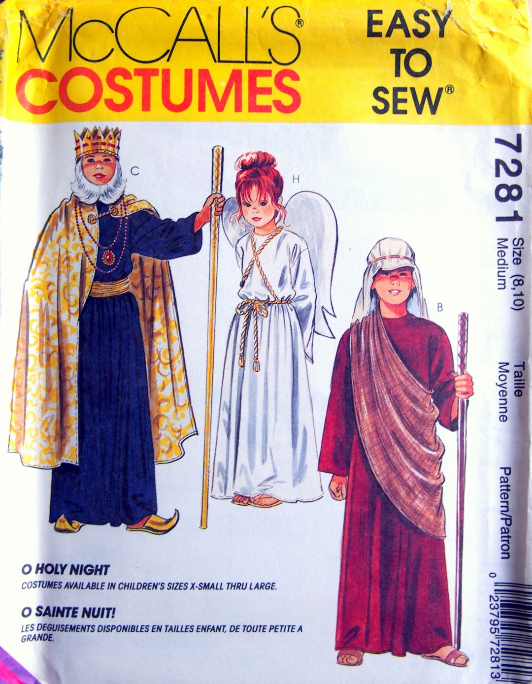 O Holy Night Children's Nativity Costumes Size 8, 10 Mccall's Costumes