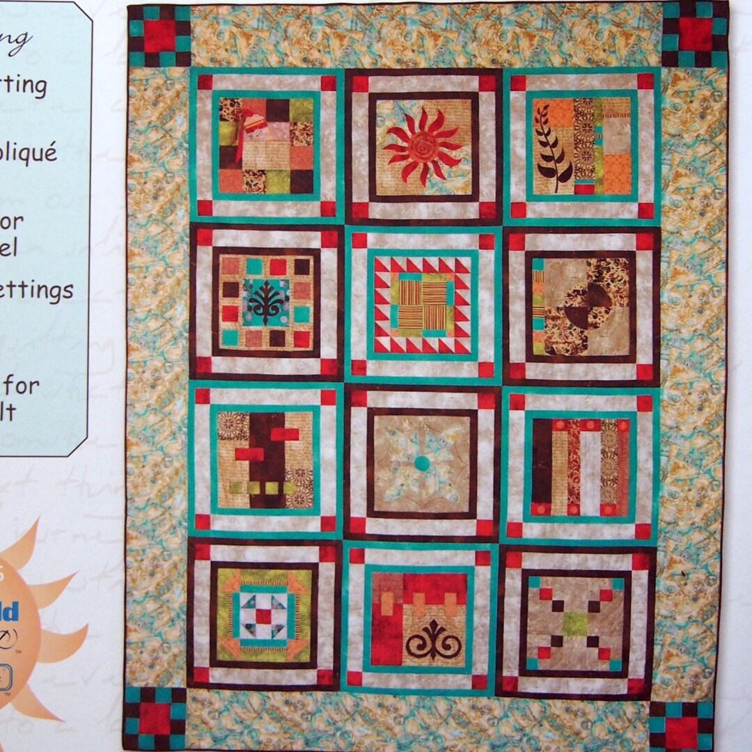 Quilt Block Kit, a Gathering of Flowers Block 11-sunflower, Hancock Fabrics Quilter's Sampler Club, Pre-cut Fabric Shapes