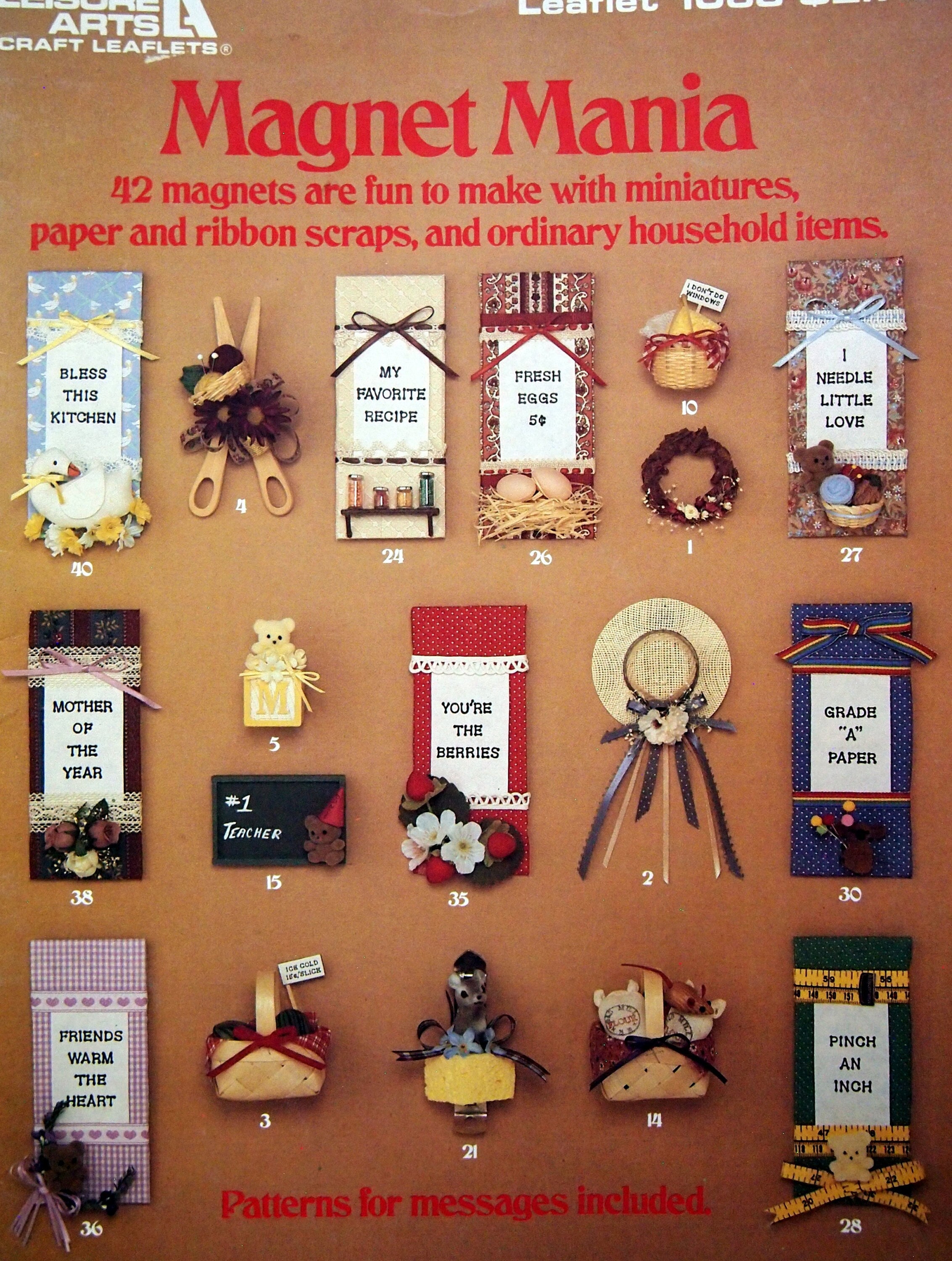 41 Easy Popcorn Crafts for Kids 26 Magnet Mania - 42 Magnets By Leisure Arts Vintage Craft Pattern…