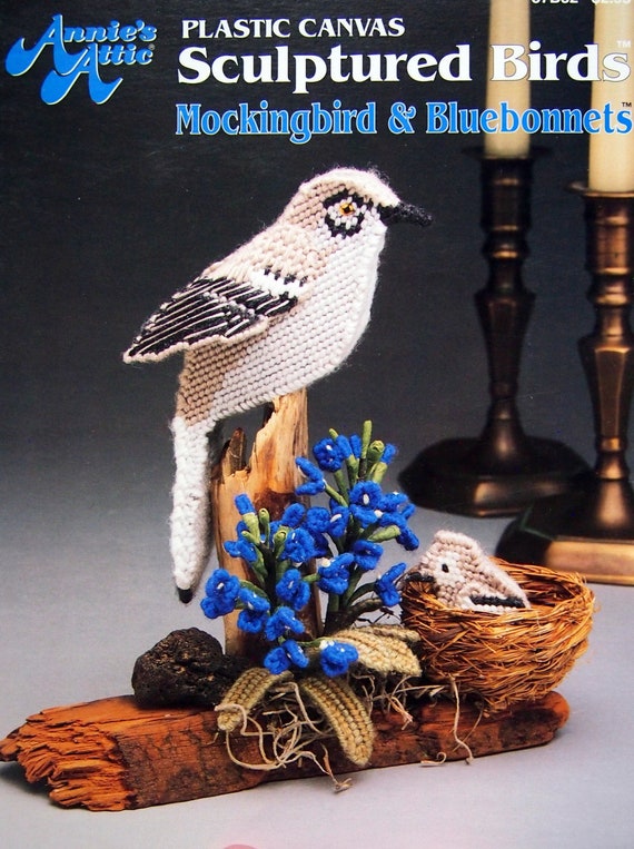 Mockingbird & Bluebonnets - Sculptured Birds by Mary Layfield and