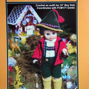 Hänsel von Faser Handwerk Vintage Crochet Pattern Leaflet 1988
