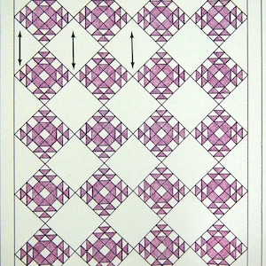 Ehering (mit Schablone) von Spinnspulen Vintage Quilt Muster Blättchen und Schablone 1989