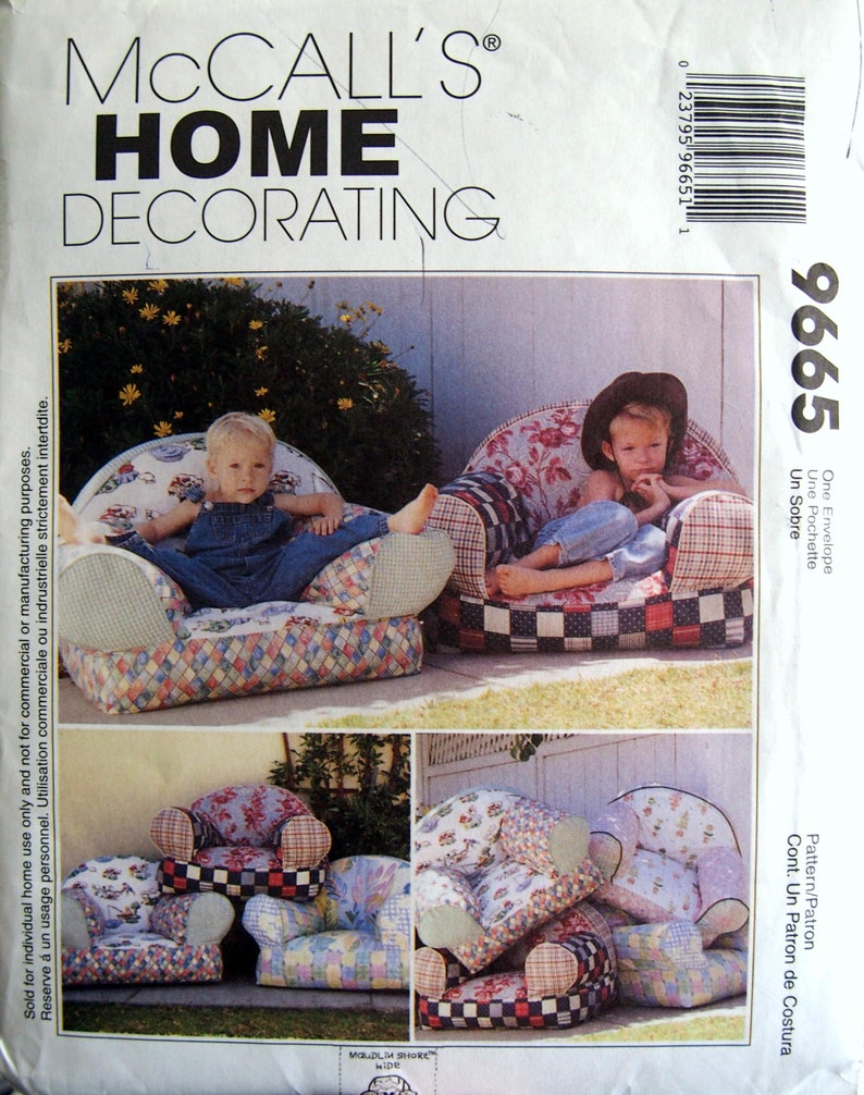 Kid Chair Mccall's Home Decorating 9665 Vintage Uncut Sewing Pattern ...