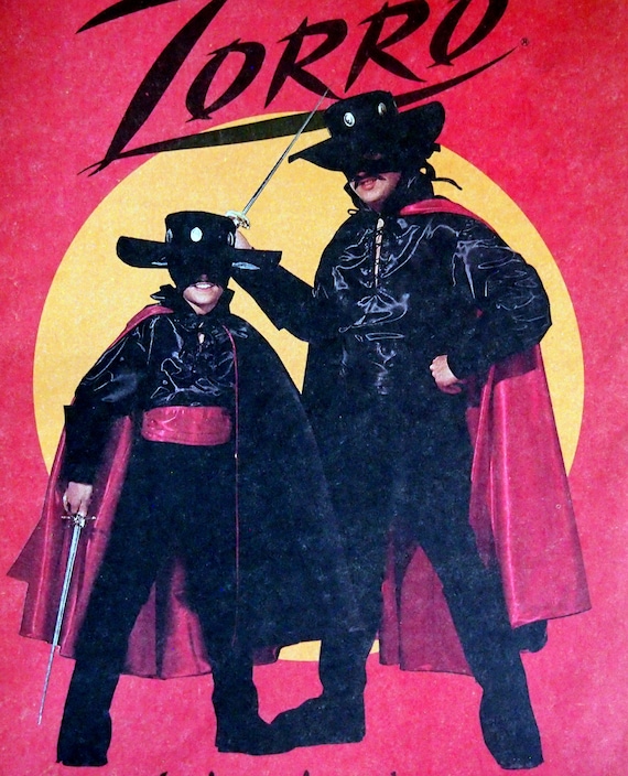 Children's and Boys' Zorro Costume Size 2 to 4 Mccall's Costumes 6689  Vintage Uncut Sewing Pattern 1993 