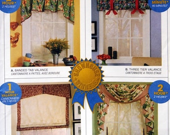 Window Treatments McCall's Home Dec In A Sec 3639 Vintage Uncut Sewing Pattern 2002
