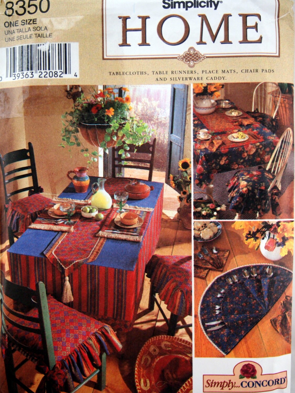 Table Accessories By Simplicity Home 8350 Vintage Uncut Sewing Pattern 1999