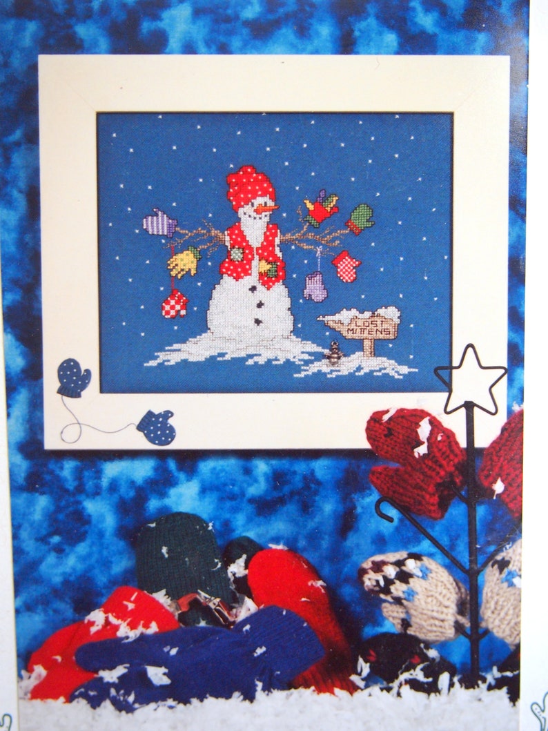 Lost Mittens By Sue Hillis Designs Vintage Cross Stitch Pattern Leaflet 1999 With Charm