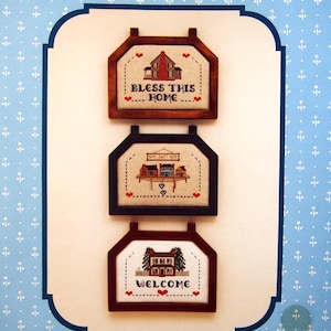 Home Greetings By Spare-Time Originals Vintage Kreuzstichmuster Faltblatt Undatiert