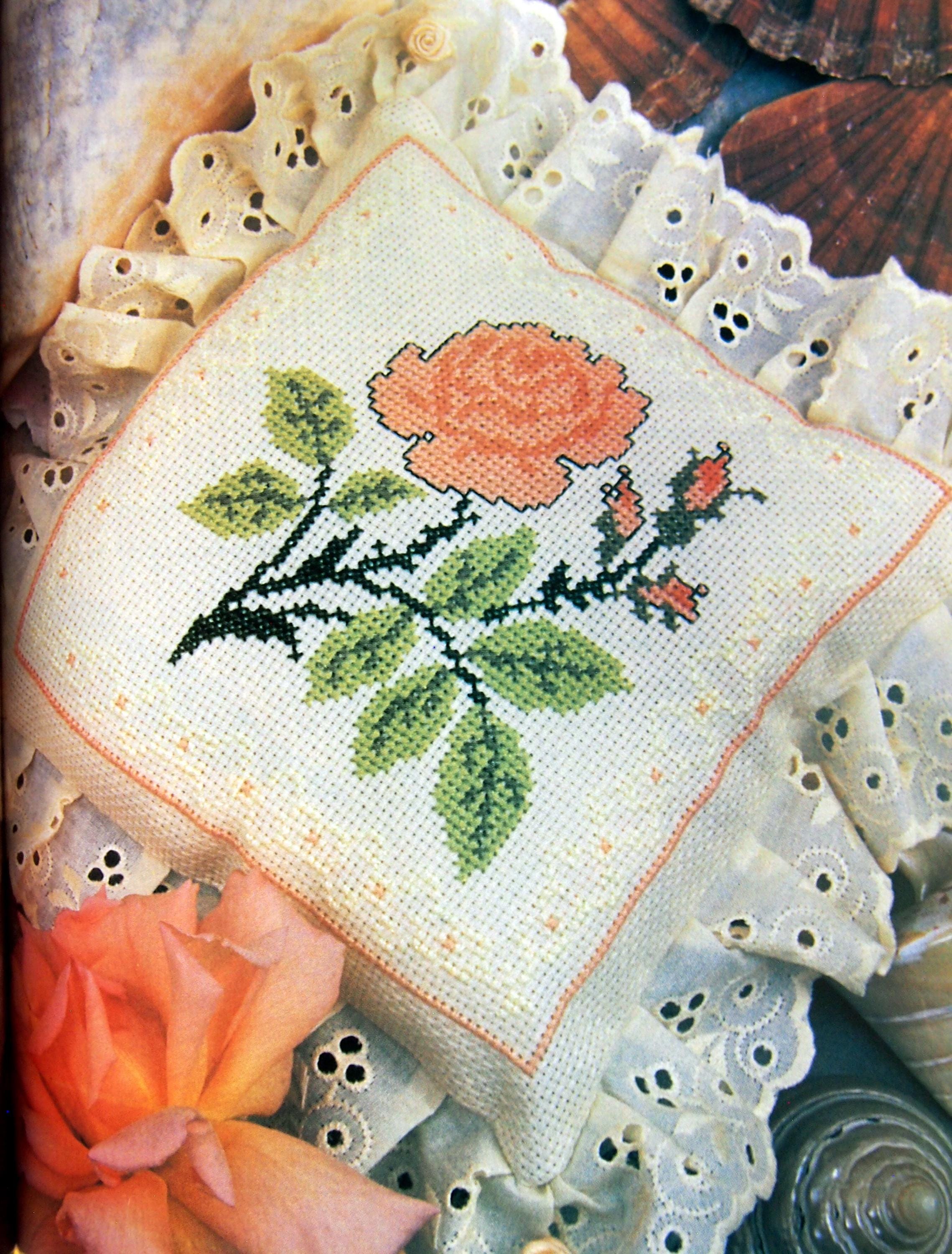 Roses in Cross Stitch by Jane Alford Vintage Paperback Counted