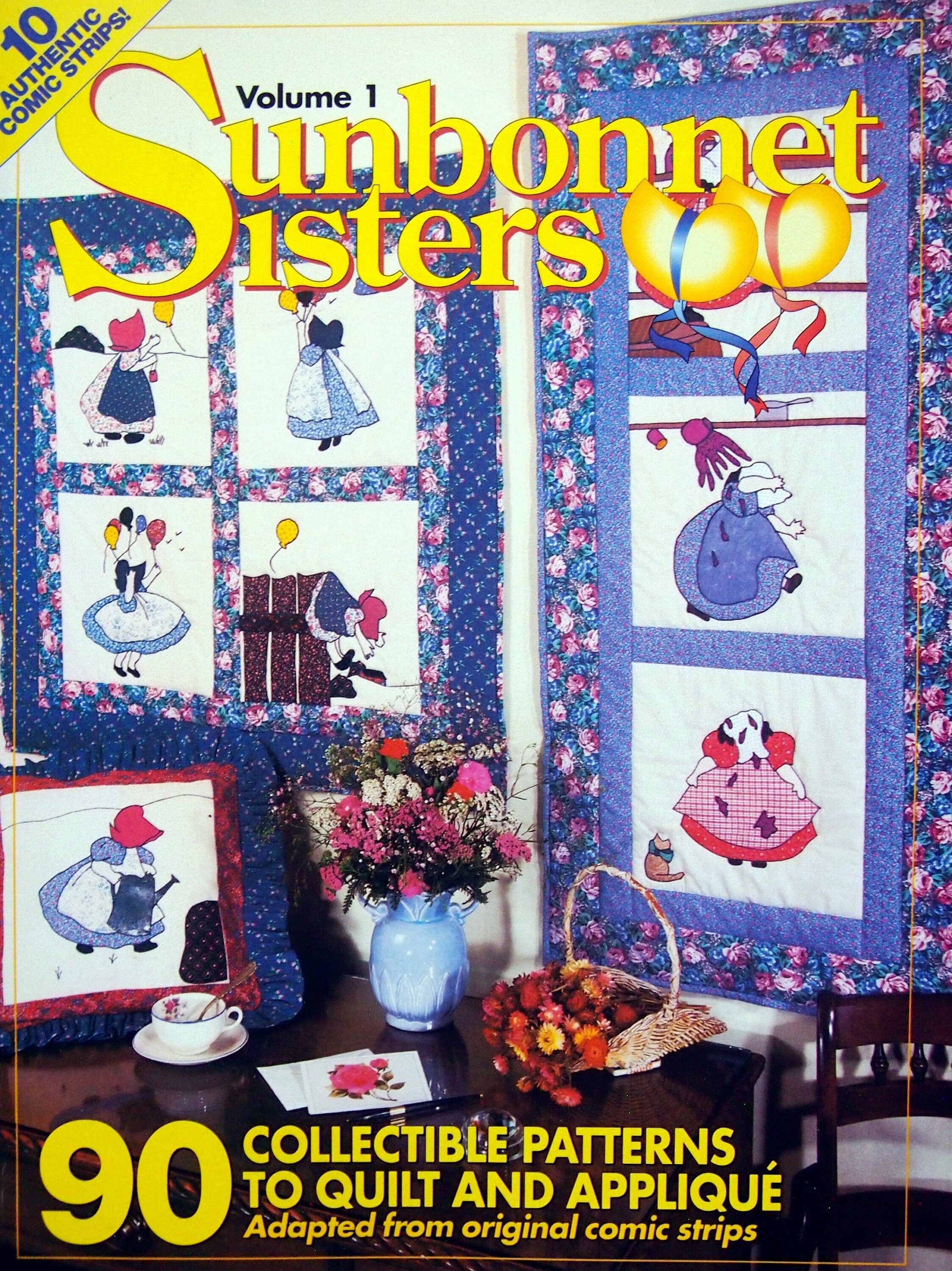 Sunbonnet Sisters Volume 1 90 Collectible Patterns to Quilt and Applique  Vintage Paperback Applique Quilting Pattern Book 1992 -  Hong Kong