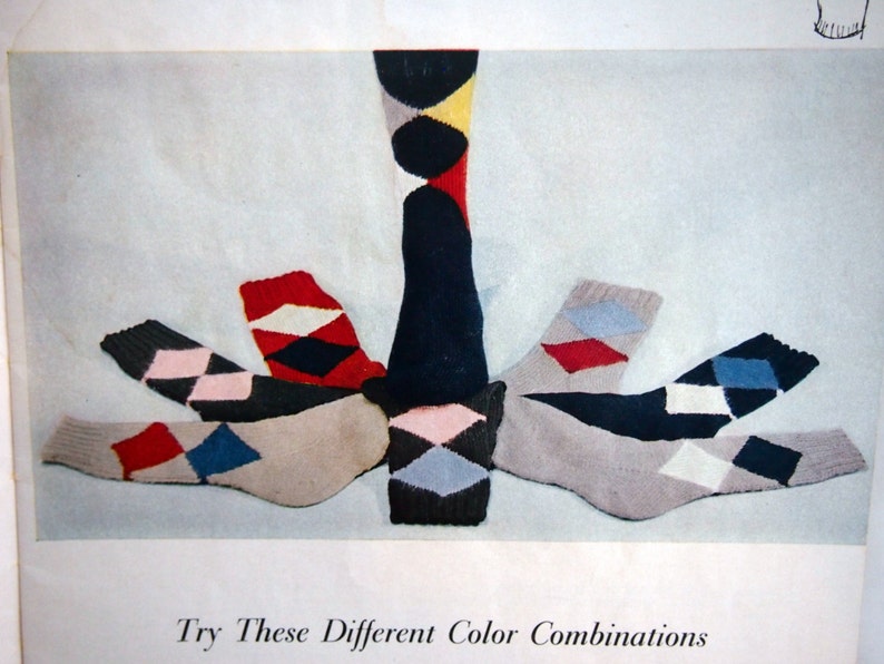 Vintage Knitting Leaflet 1955 118 By The American Thread Co Socks Star Book No