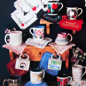 Mug Mats III Von Country Cross Stitch, Inc. Vintage Kreuzstichmuster Faltblatt 1991