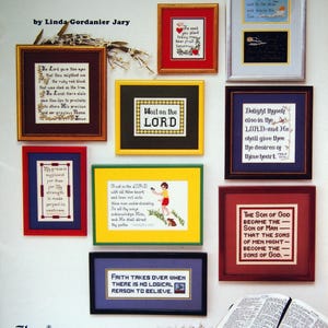 Mehr als Worte von Linda Gordanier Jary Vintage gezähltes Kreuzstichmuster Leaflet 1985
