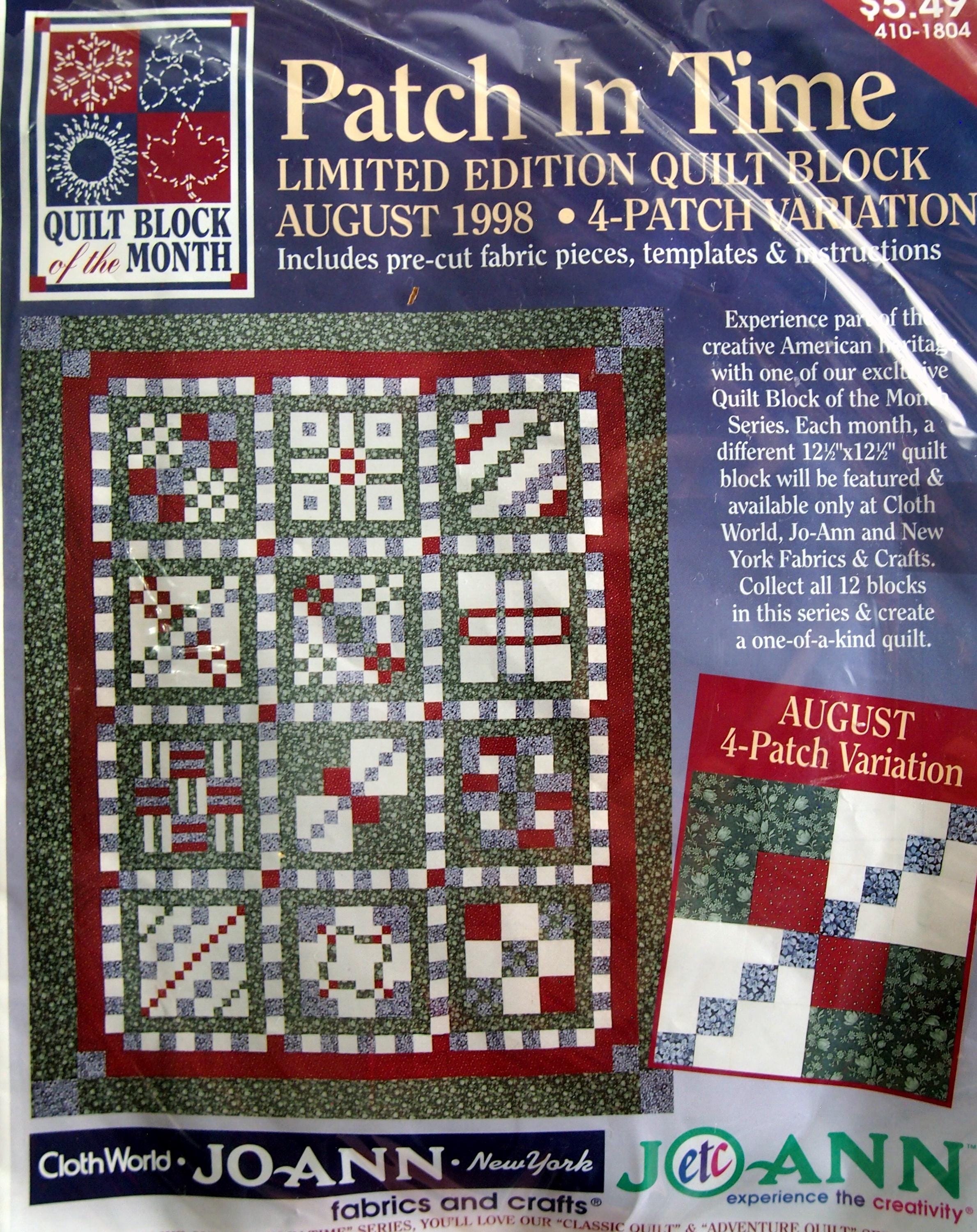 4-patch Variation - August 1998 - Patch in Time - Quilt Block of the ...