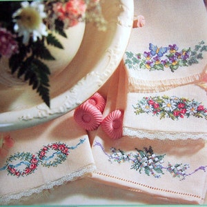Blumensträuße für Bantry - mit Bantry-Tuch von DianeBrakefield Vintage-Kreuzstichmuster-Broschüre 1992
