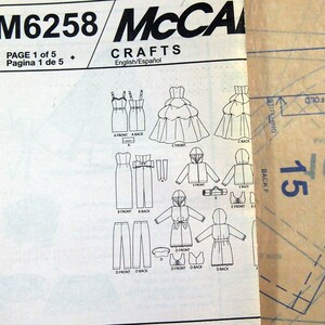 Fashion Clothes for 11-1/2-inch Doll Mccall's Crafts M6258 Uncut Sewing ...