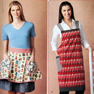 Misses' Over The Head Apron And Reversible Apron By Simplicity 2162 Uncut Sewing Pattern 2011 image 2