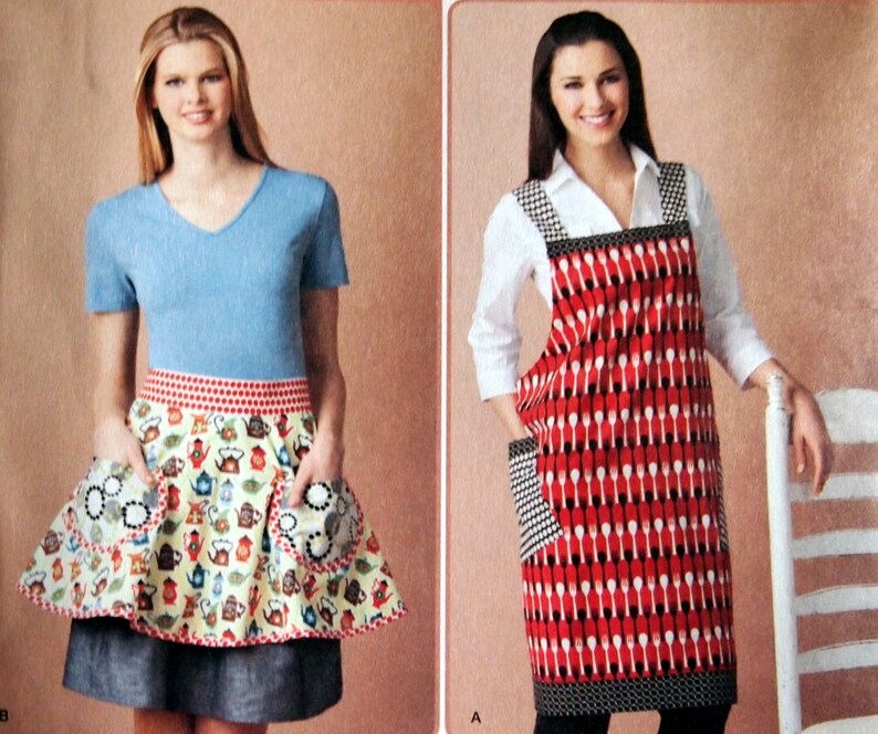 Misses' Over The Head Apron And Reversible Apron By Simplicity 2162 Uncut Sewing Pattern 2011 image 2