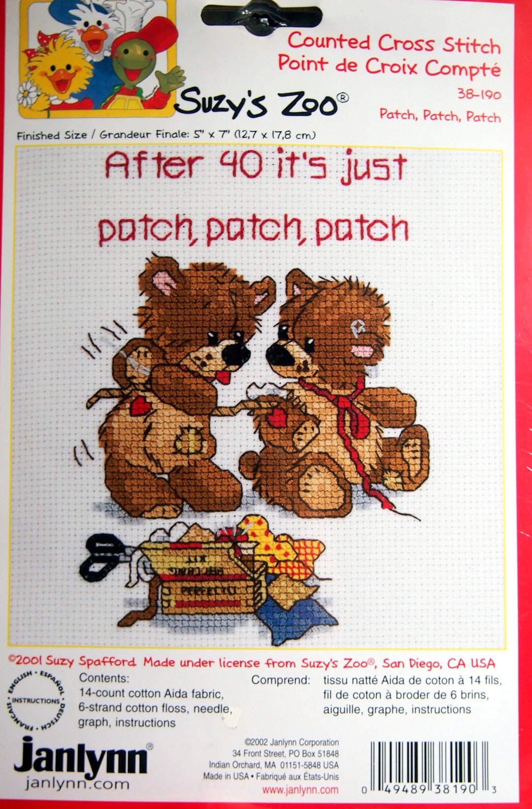 Patch, Patch, Patch Suzy's Zoo by Suzy Spafford and Janlynn Vintage Small Counted Cross Stitch